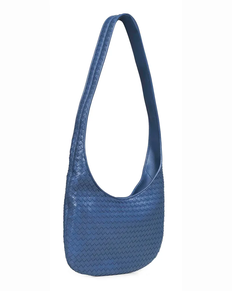 Bottega Veneta Men's Crossbody Bag Venezia Blue Calf Leather Shoulder Blue