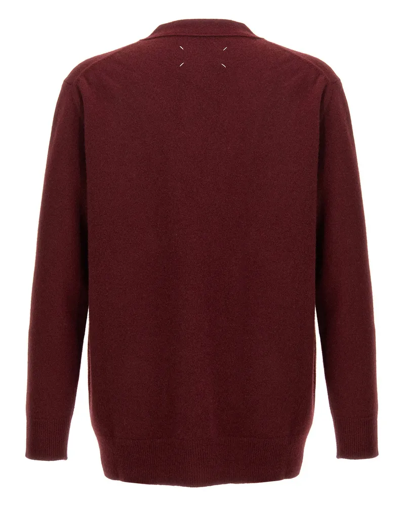 Maison Margiela Wool Cardigan — Burgundy Burgundy