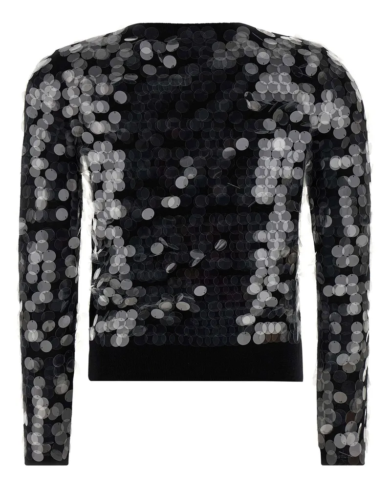 Max Mara Sequin-Embellished Wool Cardigan — Black Black