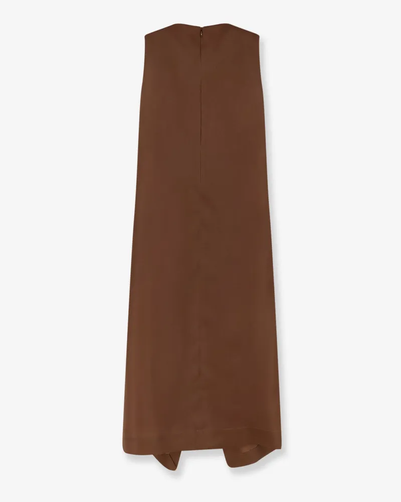 Alberta Ferretti Women's Long Silk Dress Brown Brown