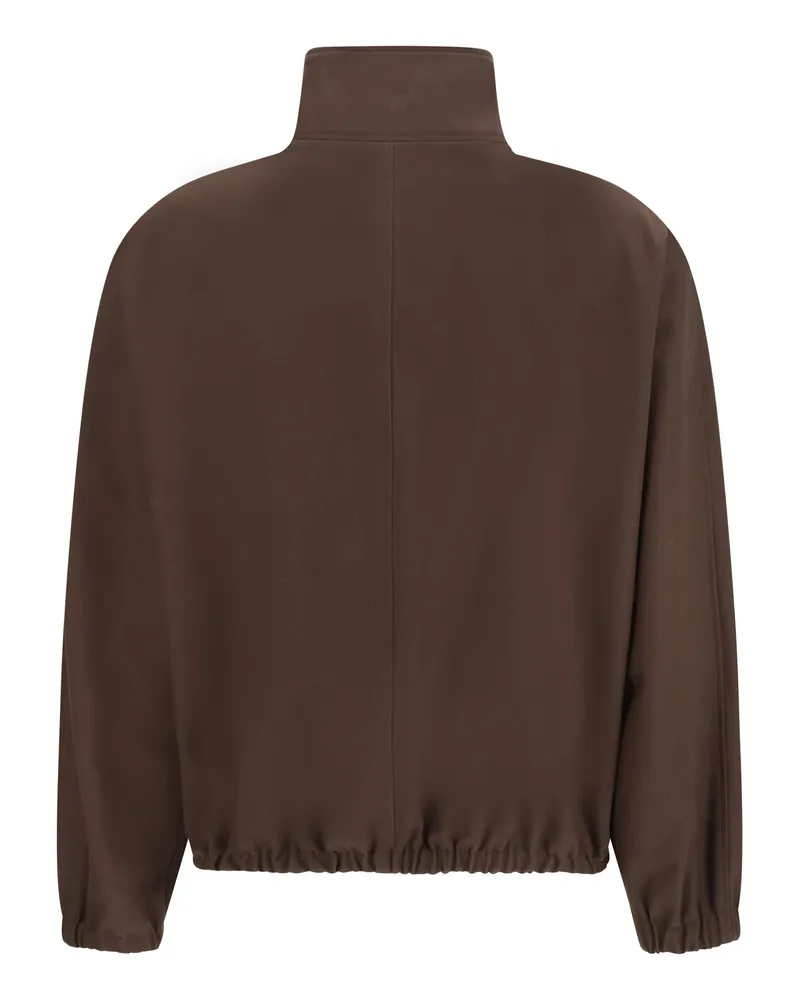 Courrèges Women's Zip-Up Bomber Jacket Chocolate Polyester Brown