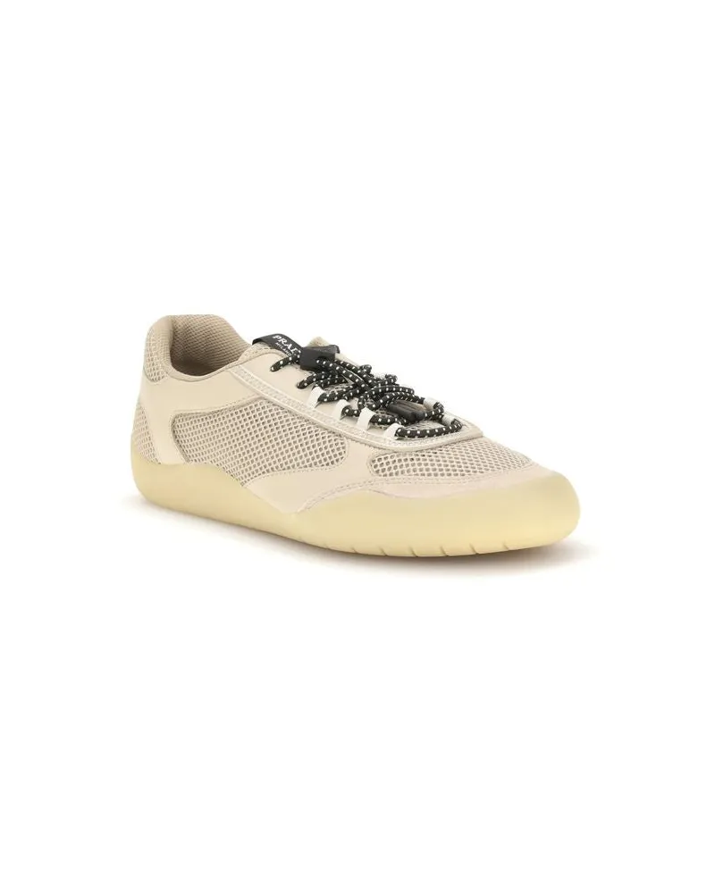 Prada Men's Beige Polyester Athletic Sneakers Beige