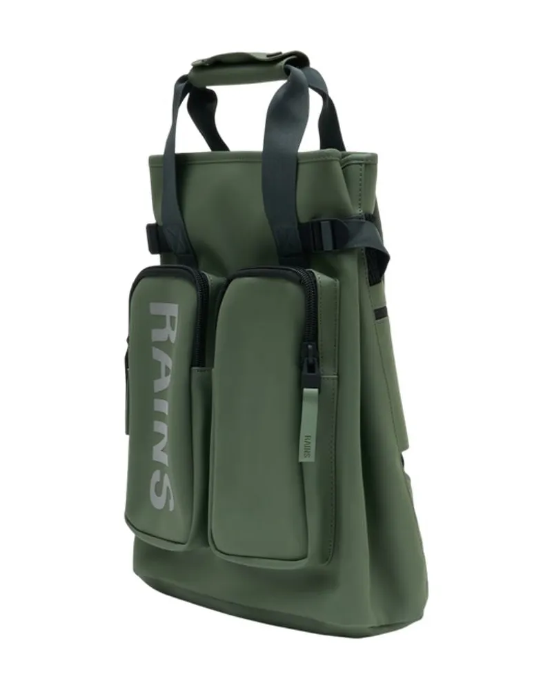 RAINS Unisex Backpack Green Synthetic Green