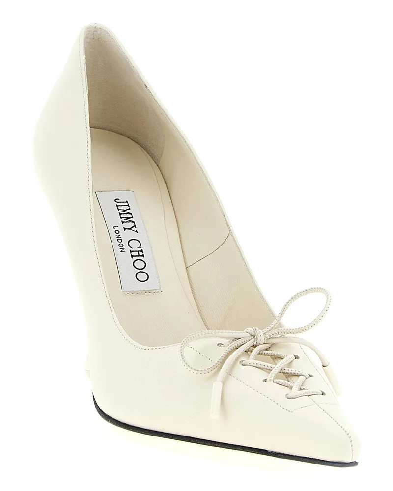 Jimmy Choo Women's White Leather High Heel Pumps White