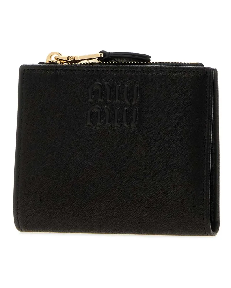 Miu Miu Women's Black Nappa Leather Wallet Nero Portafogli Black