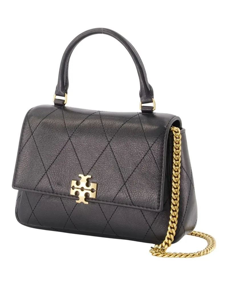 Tory Burch Women's Charlie Top Handle Wallet On Chain -  Leather Black Calfskin Bags Wallets-On-Chain Black