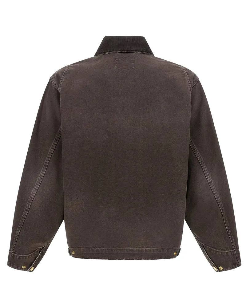 Carhartt WIP Men's Jacket Og Detroit Tobacco Destroy Wash Tobacco-Tobacco Tobacco/tobacco Brown