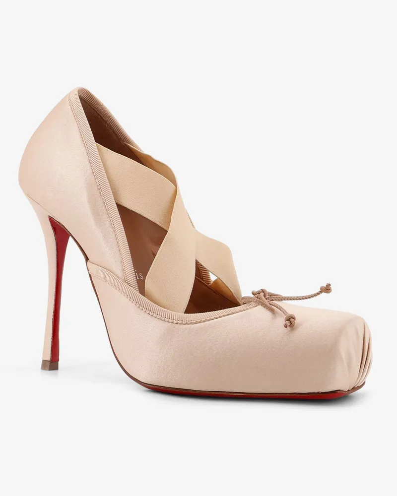 Christian Louboutin Women's Cassia Nodo Satin Pumps Pink High Heel Shoes Pink