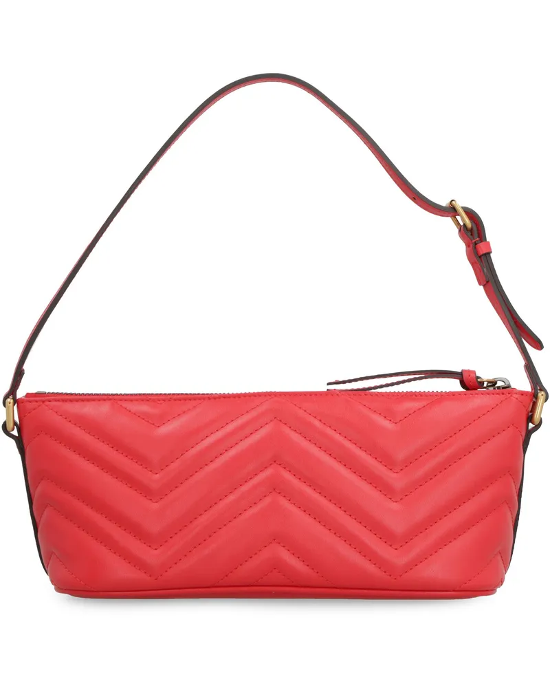 Gucci Women's Gg Marmont Leather Shoulder Bag Red Calf Handbags Hand Red