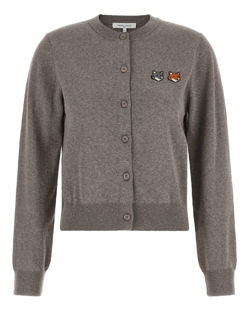 Kitsuné Merino Wool Cardigan — Gray Gray
