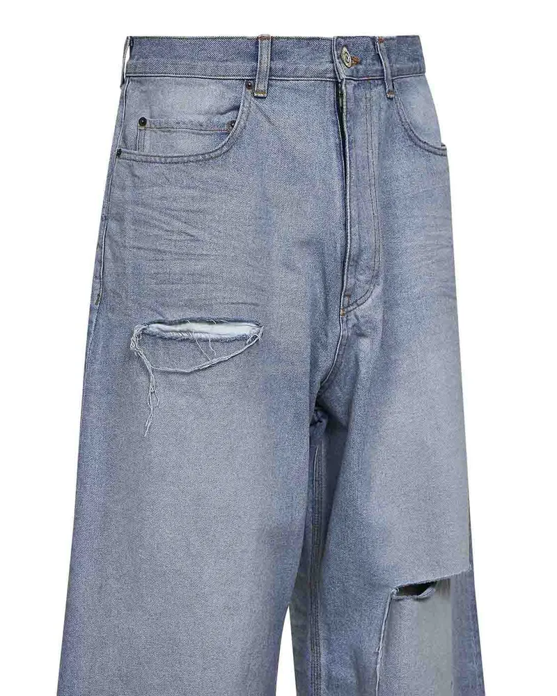 Balenciaga Ripped Denim Jeans — Blue Blue