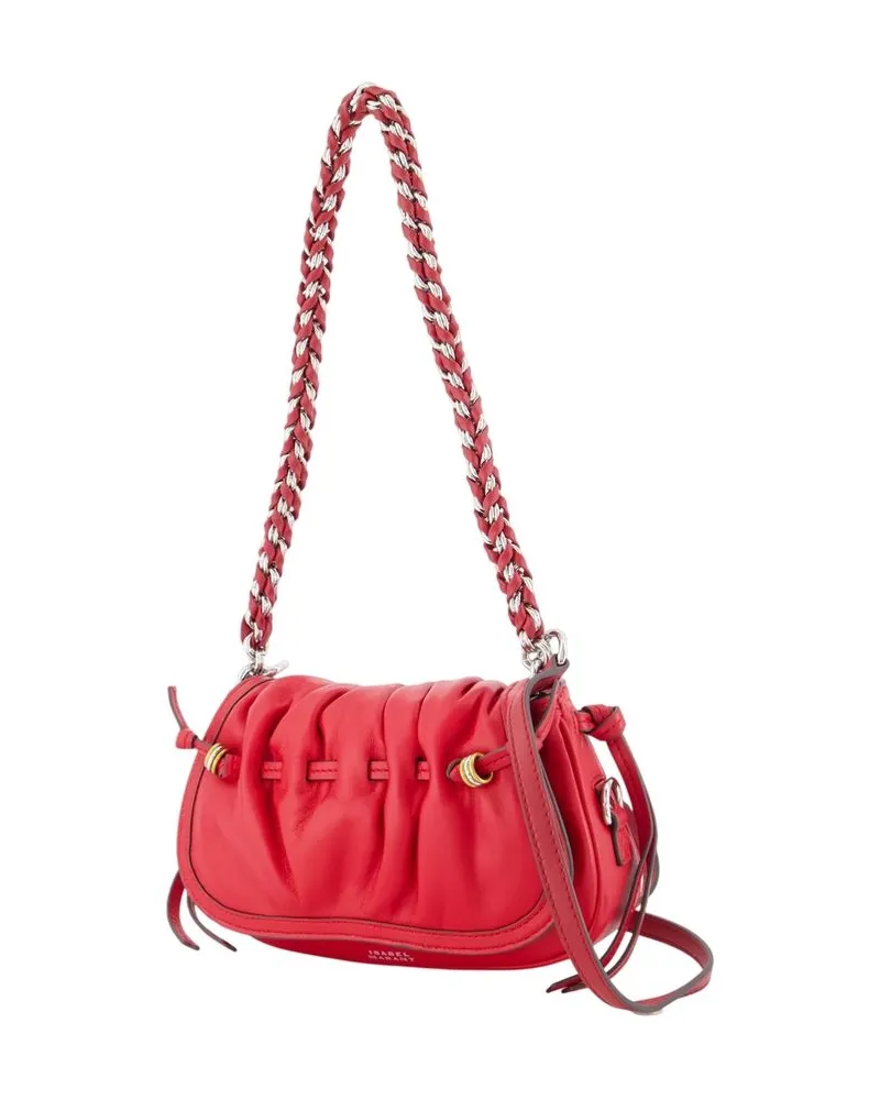 Isabel Marant Lambskin Leather Shoulder Bag — Red Red