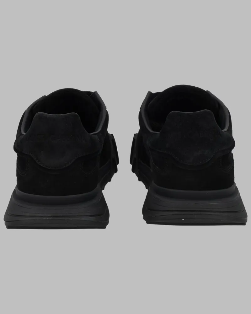 Dolce & Gabbana Men's Athletic Leather Sneakers Black Trainers Black