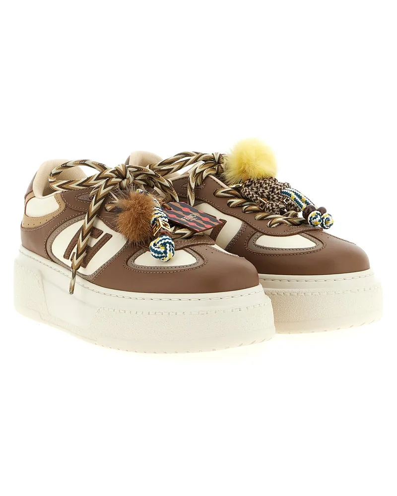Fendi Women's Multicolor Calfskin Platform Sneakers Multicolor