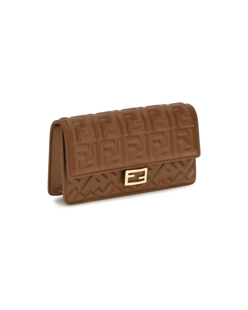 Fendi Women's Brown Calf Leather Bos Taurus Wallet Brown