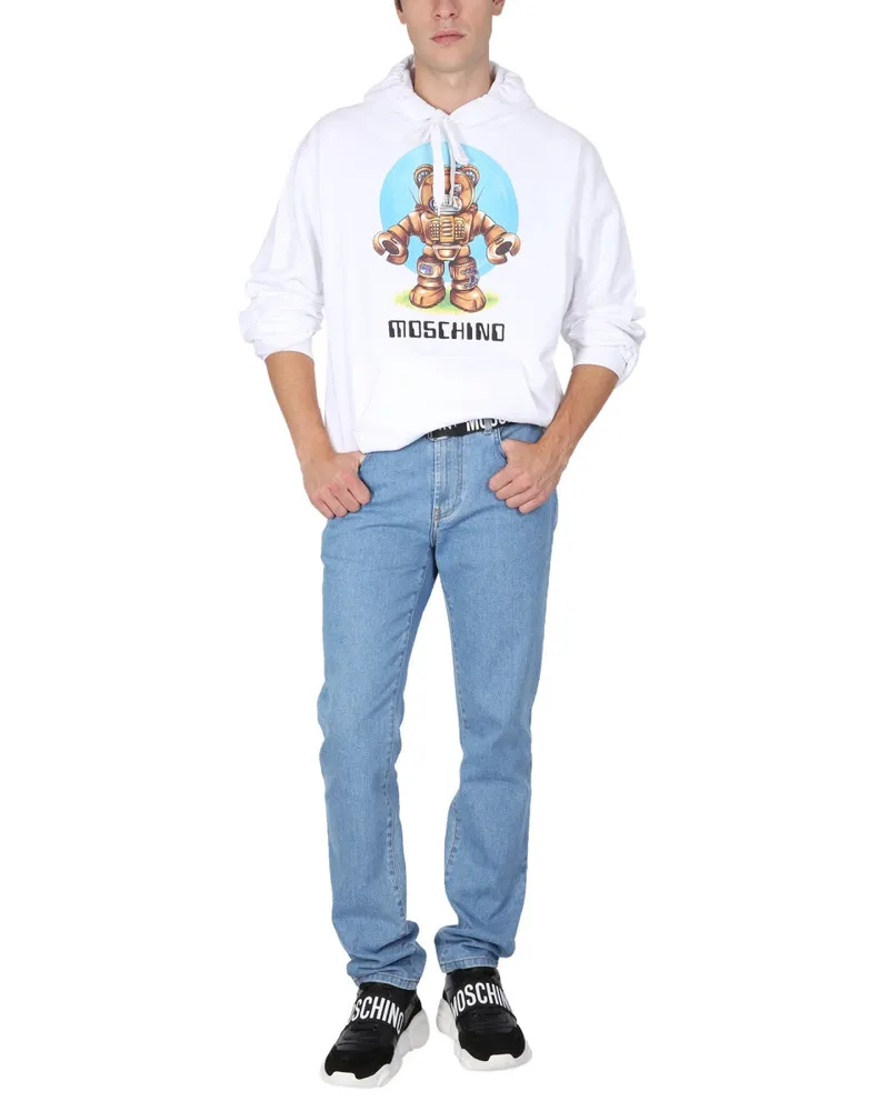 Moschino Teddy Print Sweatshirt — White White