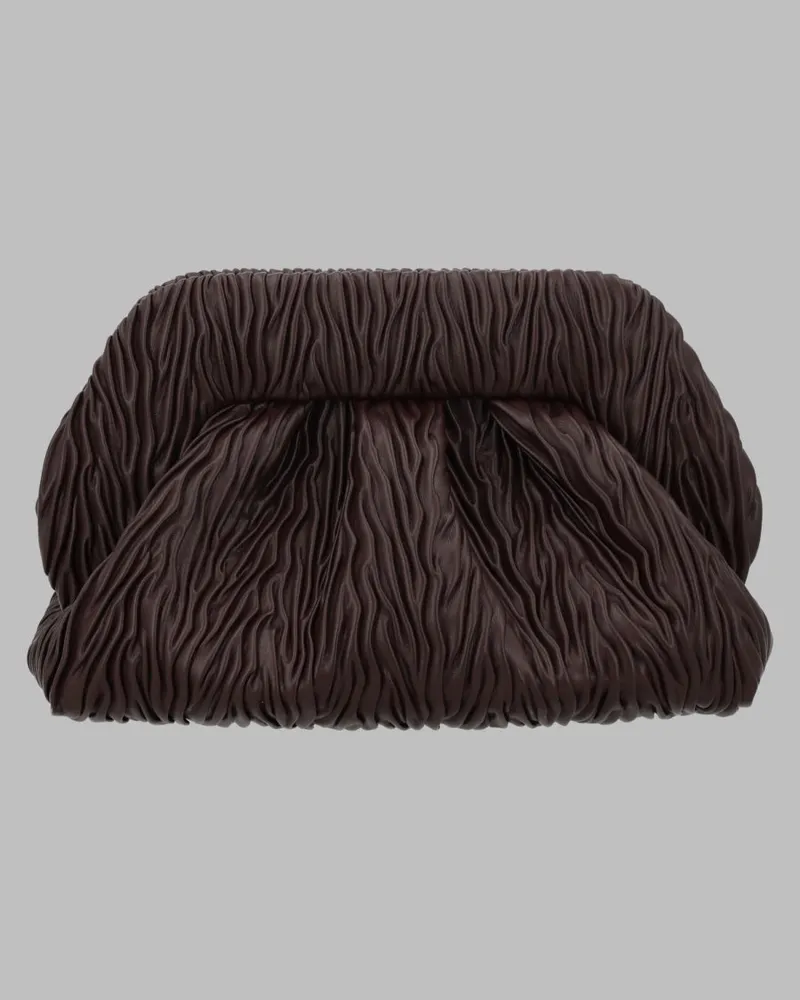 THEMOIRÈ Women's Clutch Bag Bios Medium Brown Cotton Brown