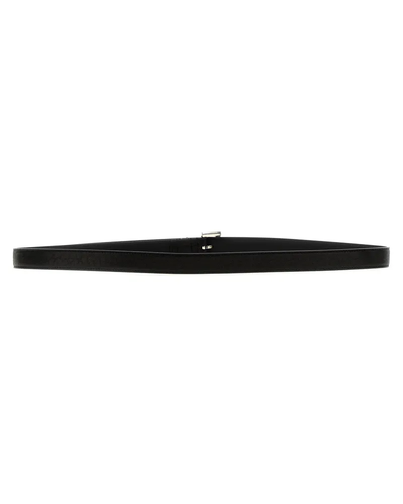 Saint Laurent YSL Logo Metal Buckle Belt — Black Black