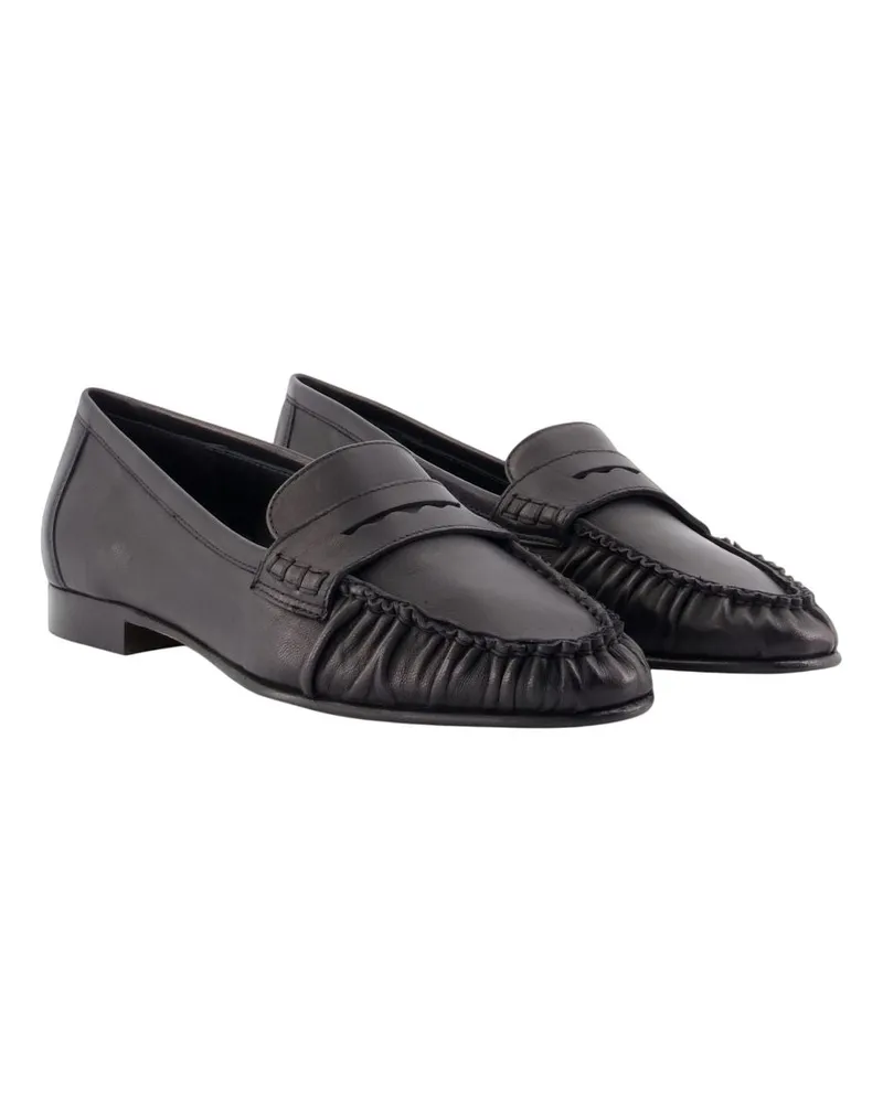 aeyde Women's Aldous Loafers -  Leather Black Calfskin Shoes Flat-Shoes Black
