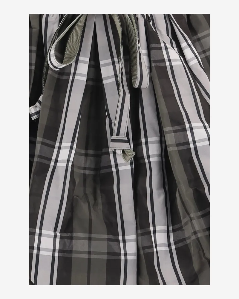 Patou Women's Flared Check Pattern Skirt Multicolour Polyester Multicolor