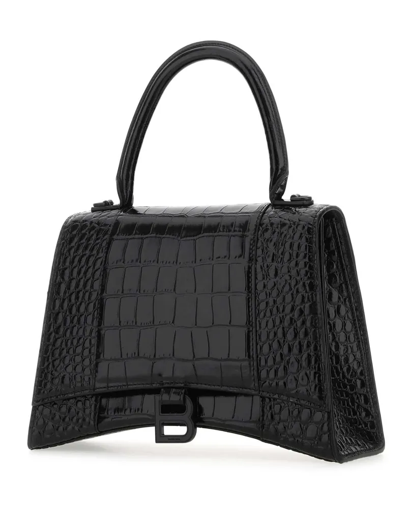 Balenciaga Women's Hourglass Top Handle Bag Black Calf Black
