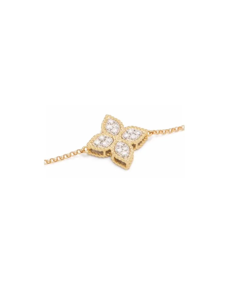Roberto Coin Women's 18kt Yellow Gold Diamond Princess Flower Bracelet Continuty Gold