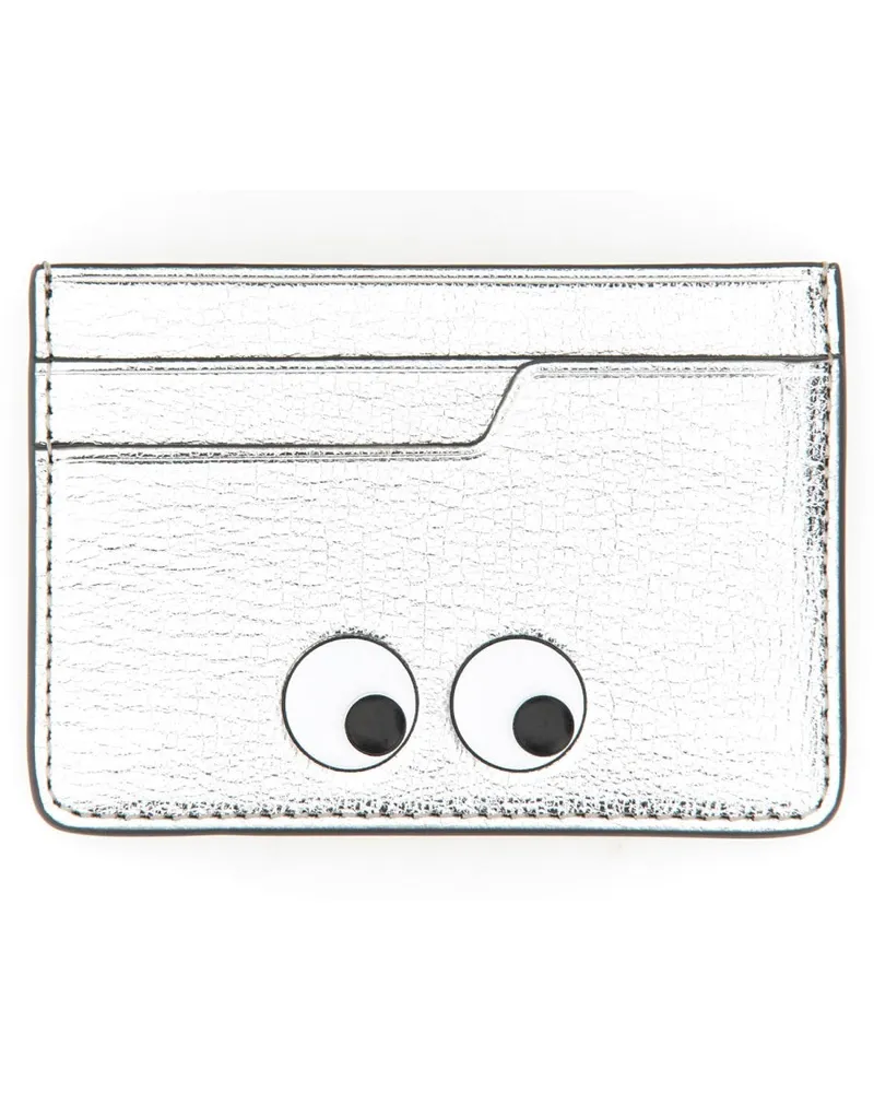 Anya Hindmarch Eyes Motif Silver Card Case — Silver Silver