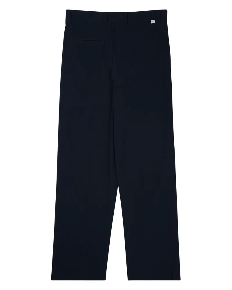 Paolo Pecora Milano Loose Fit Cotton Chino Trousers — Blue Blue