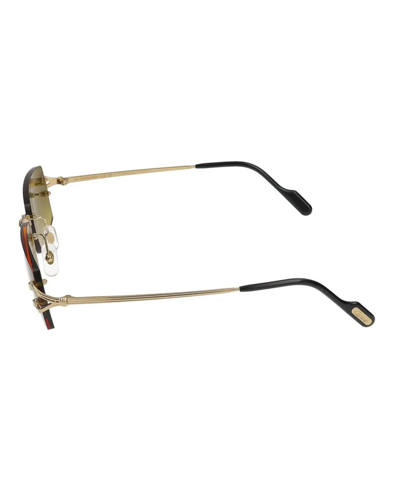 Cartier Men's Sunglasses  Ct0550s 006 Gold Green 18-140 Metal Gold