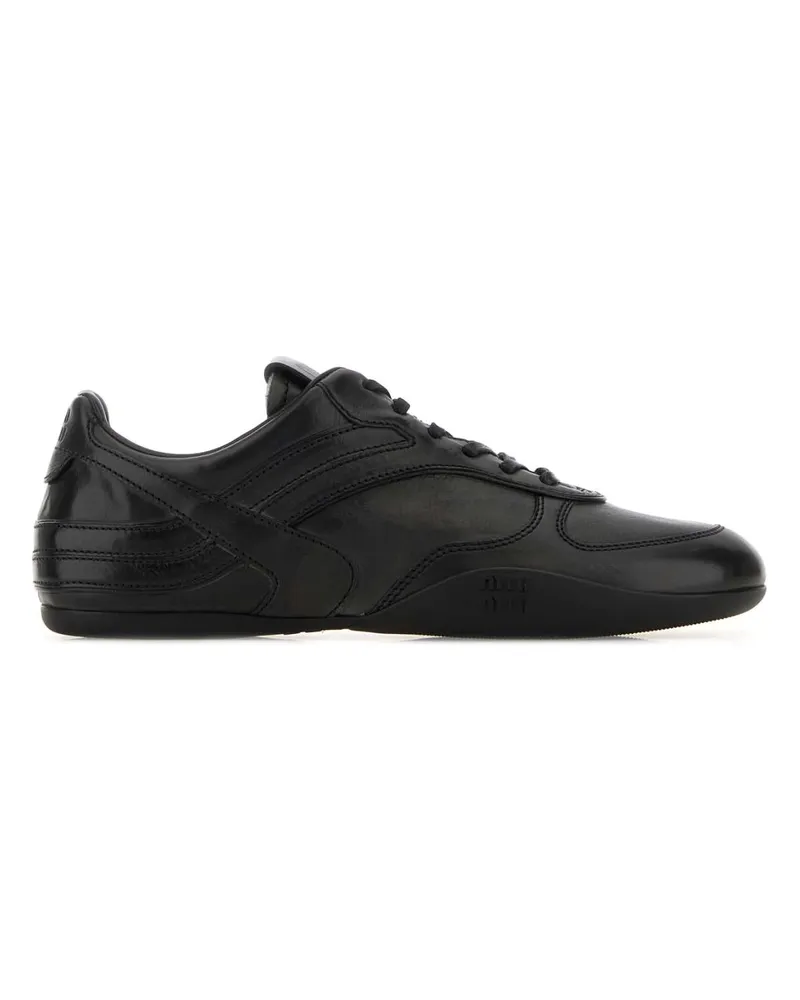 Miu Miu Women's Allacciate Sneaker Black Calfskin Black