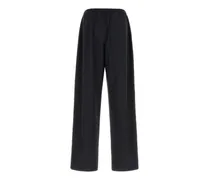 Men's Tech Fabric Wide-Leg Trousers Black Polyester