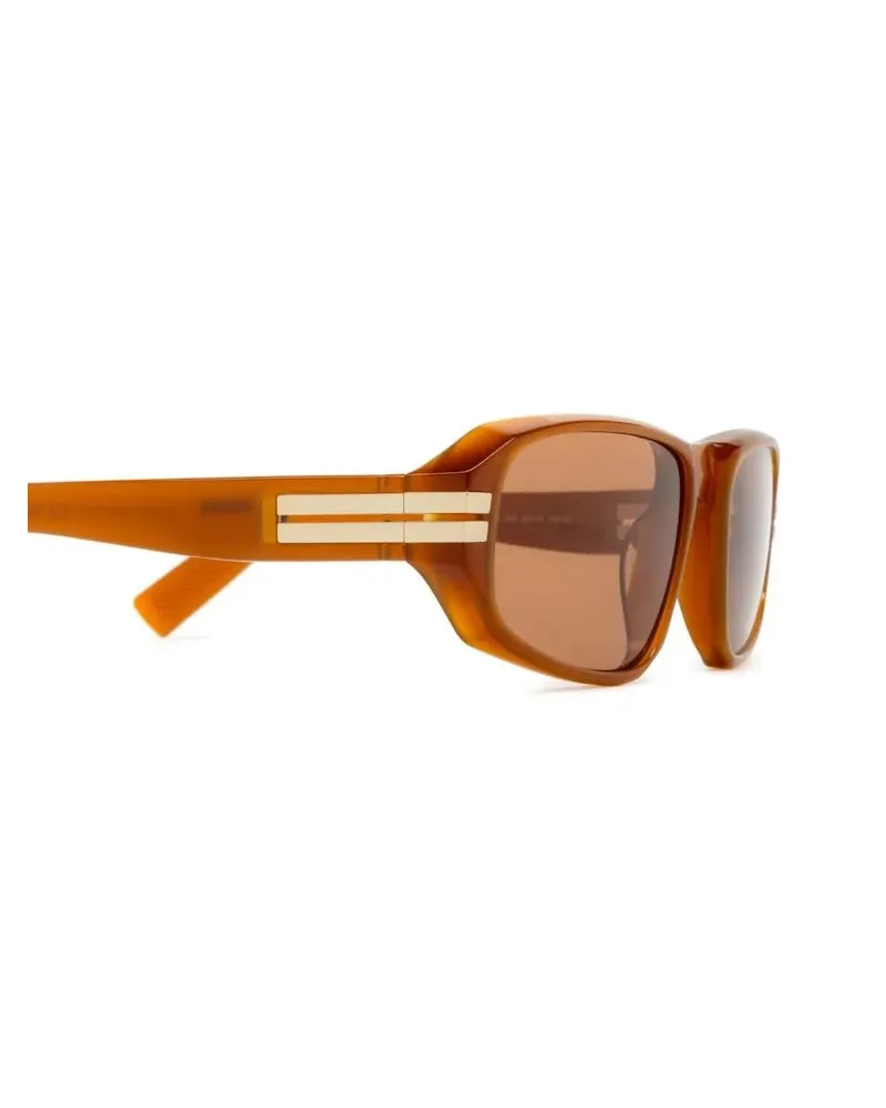 Ermenegildo Zegna EZ0262 Rectangle Frame Sunglasses — Orange Orange