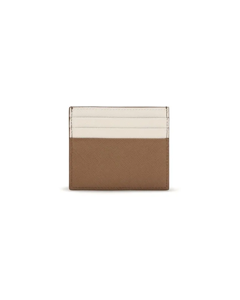 Prada Men's Beige Calf Leather Bos Taurus Wallet Beige