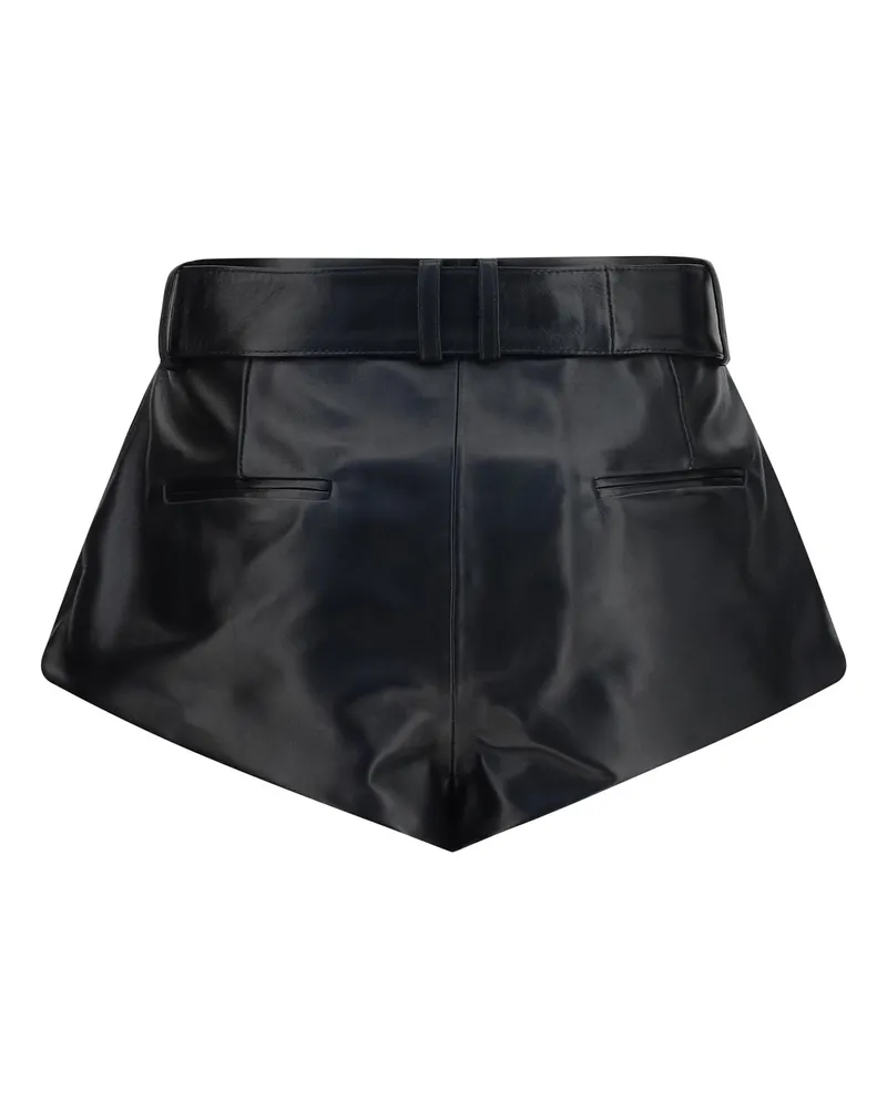 Magda Butrym Women's Flared Leather Shorts Black Sheep Bermuda Black