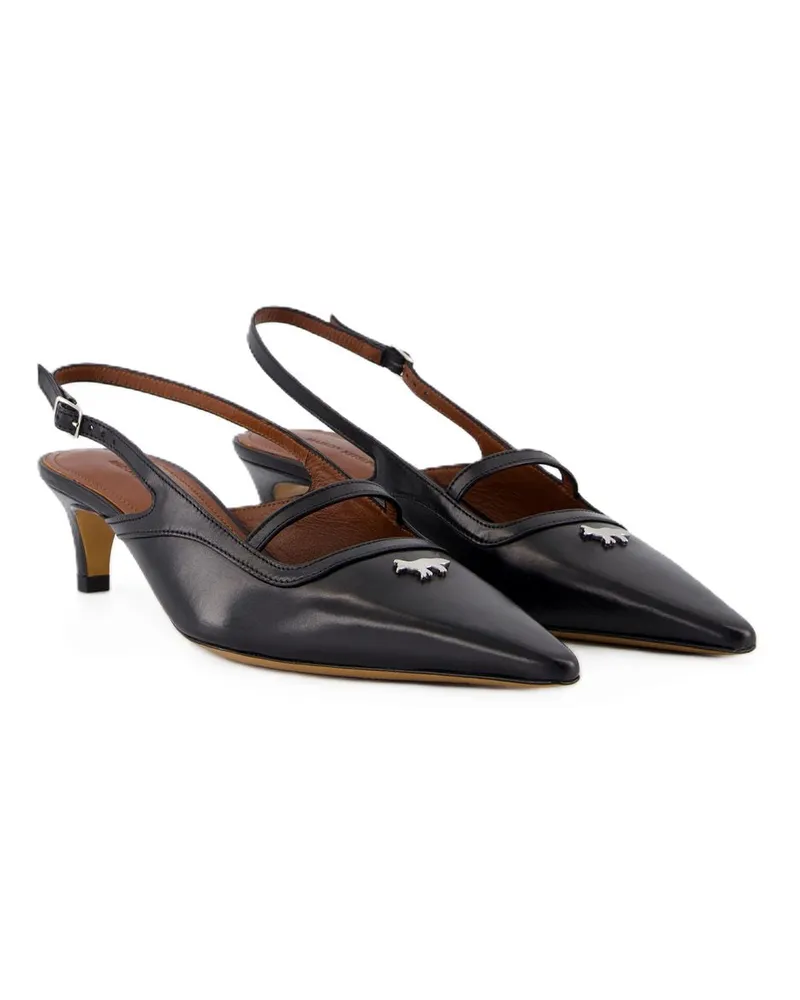 Kitsuné Maison Kitsune Pointy Slingback Heel — Black Black