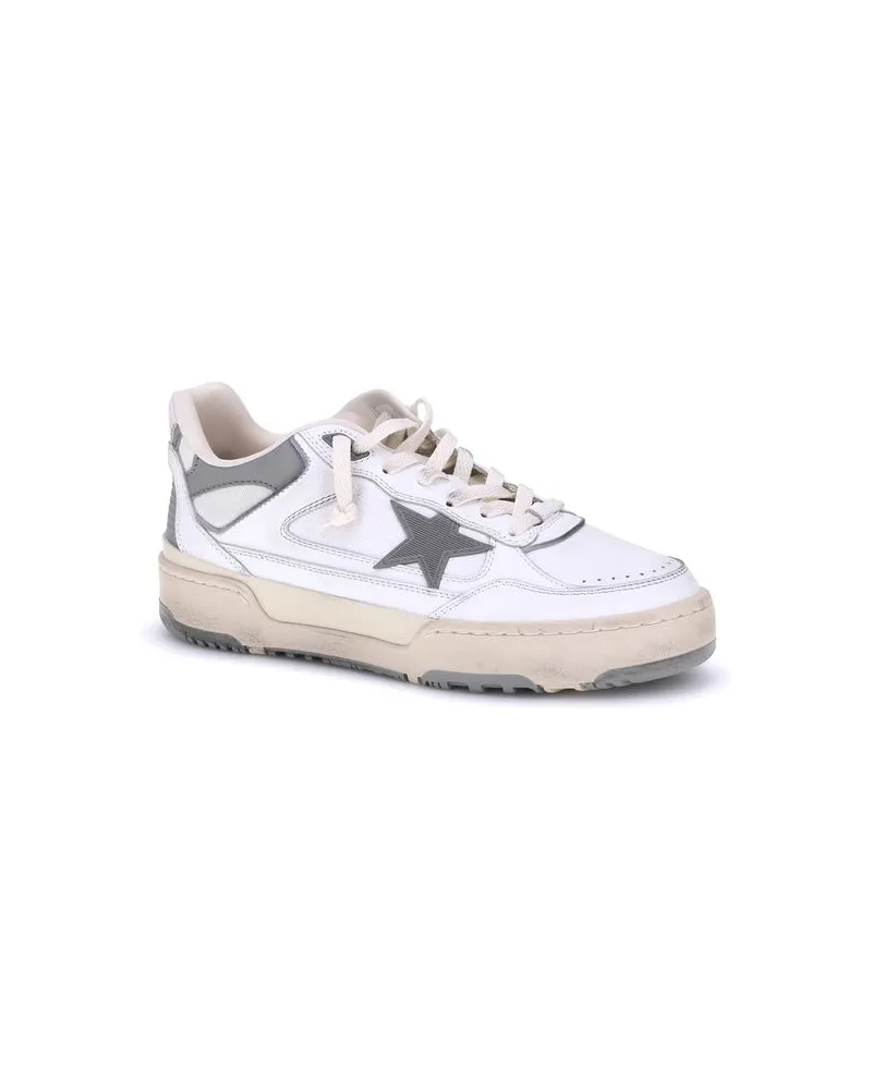 Golden Goose Men's Gray Calf Leather Bos Taurus Chunky Sneakers Gray