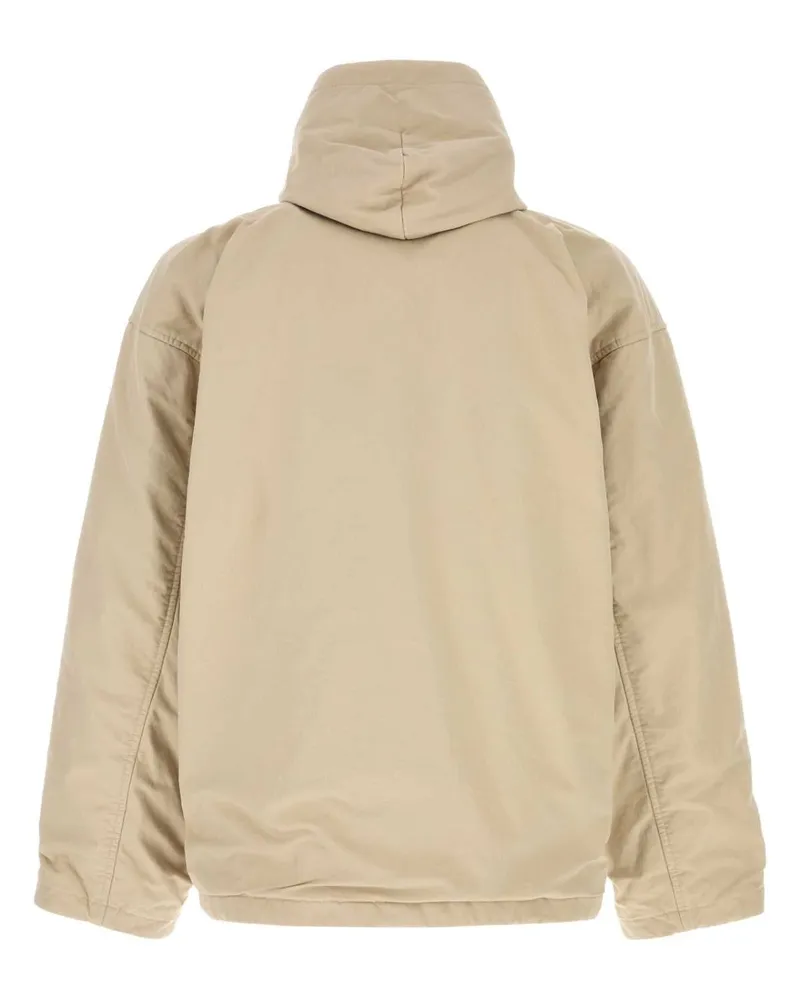 Balenciaga Men Sand Cotton Blend Oversize Padded Jacket Light Beige T Giubbini Beige