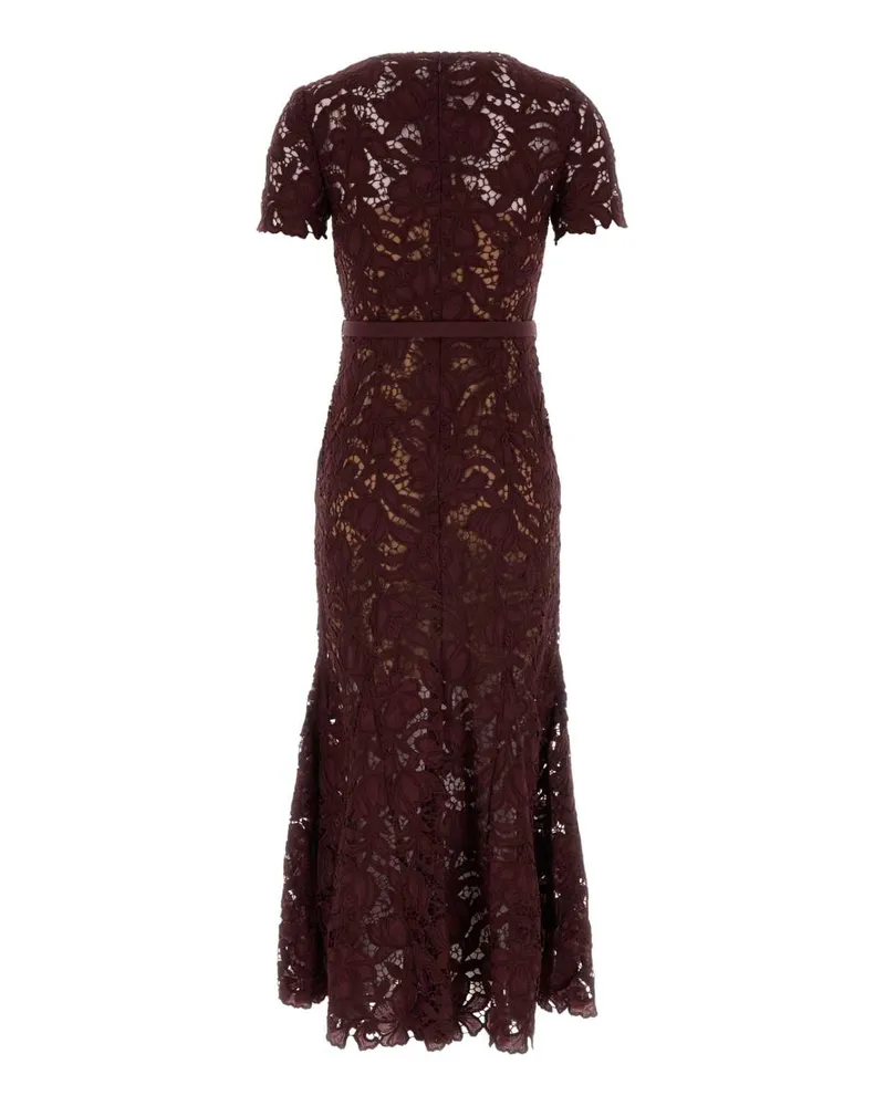 Self-Portrait Women's Burgundy Lace Dress Abiti Burgundy