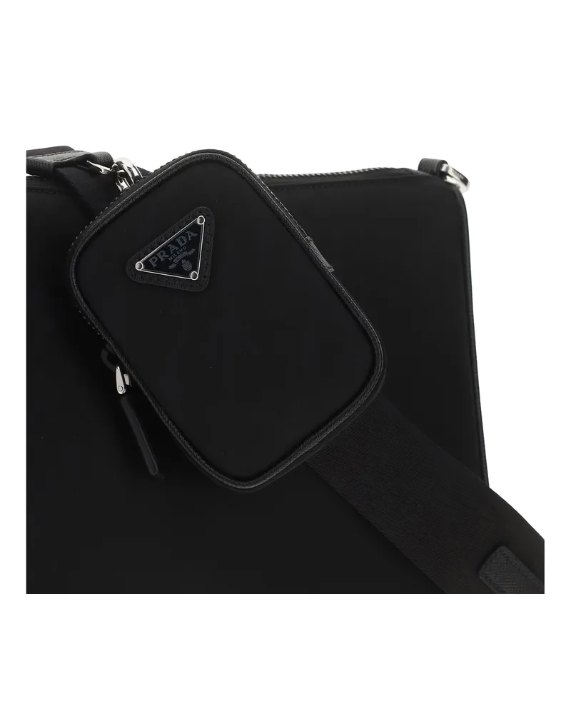 Prada Men's Shoulder Bag Re-Nylon Black Recycled Polyamide Black
