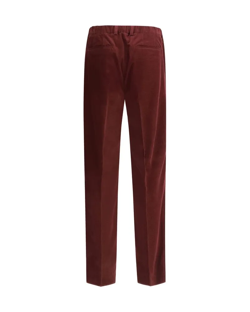Fendi Men's Bordeaux Cotton Casual Pants Bordeaux