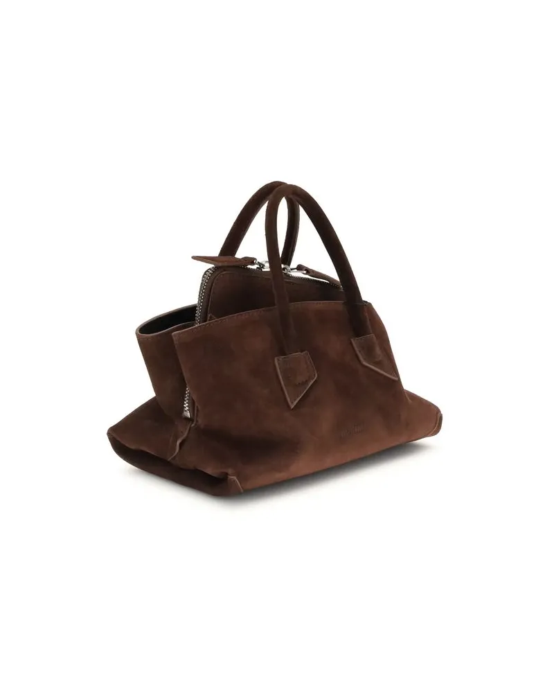ATTICO Women's Brown Calf Leather Bos Taurus Shoulder Bag Brown