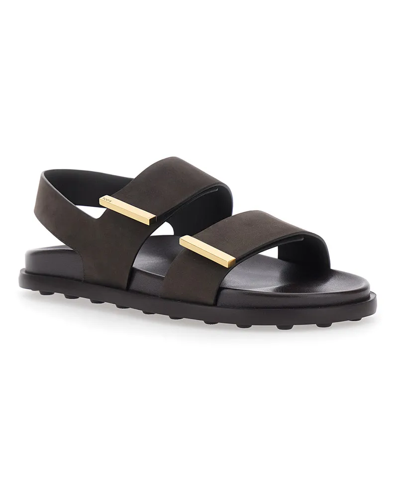 TOD'S Women's Leather Sandals, Brown Calf Brown