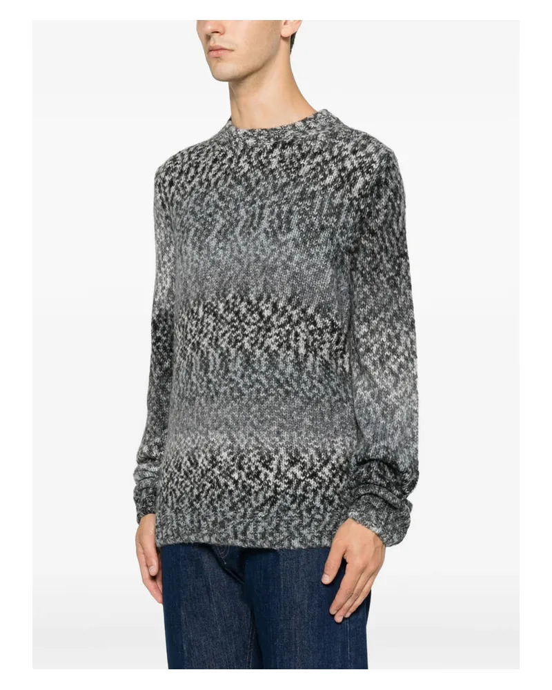 Dondup Intarsia Knit Sweater — Gray Gray