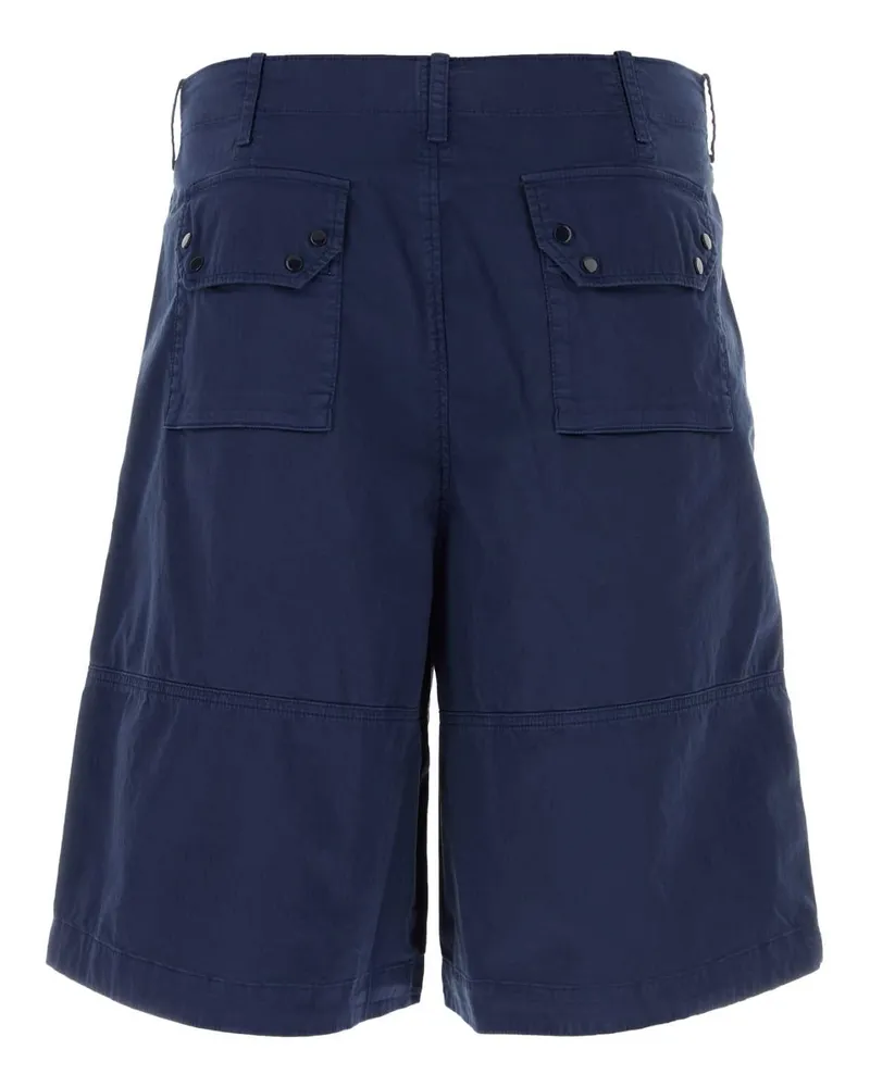 Ten c Men's Blue Stretch Cotton Bermuda Shorts Blunotte Exterior: Elastane Navy