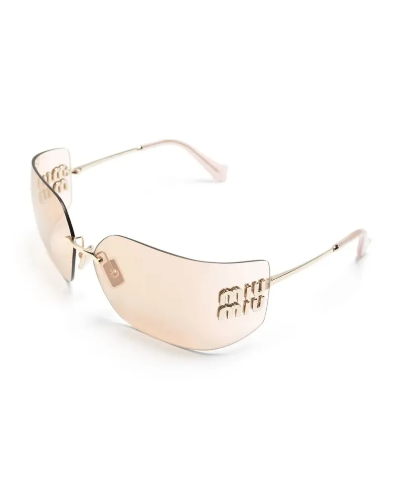 Miu Miu MU54YS Rimless Square Sunglasses — Rose gold Rose