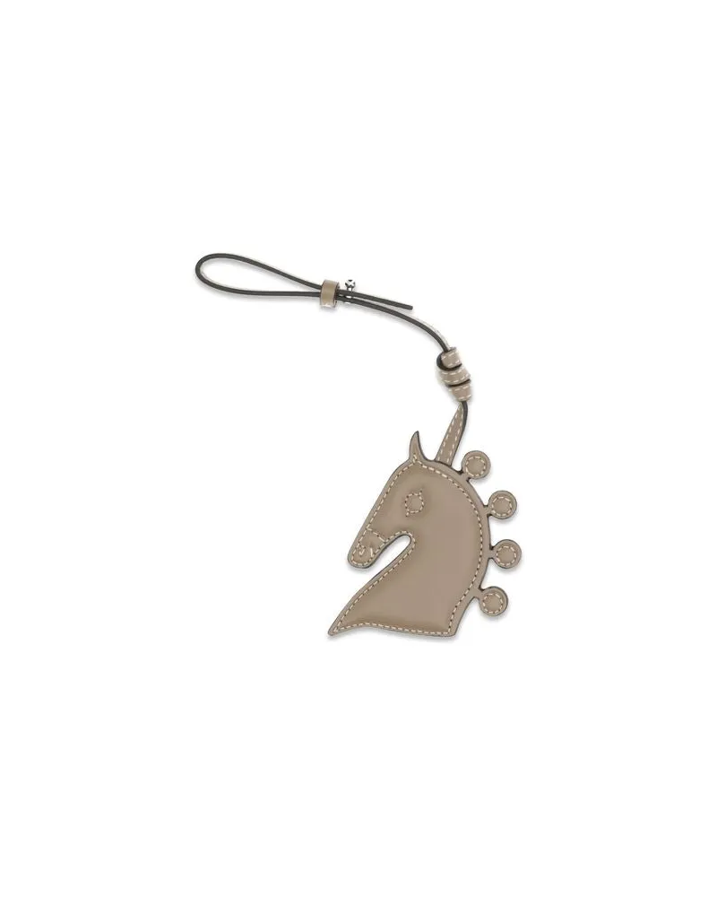 Max Mara Women's Brown Calf Leather Bos Taurus Keychain Accessory Brown