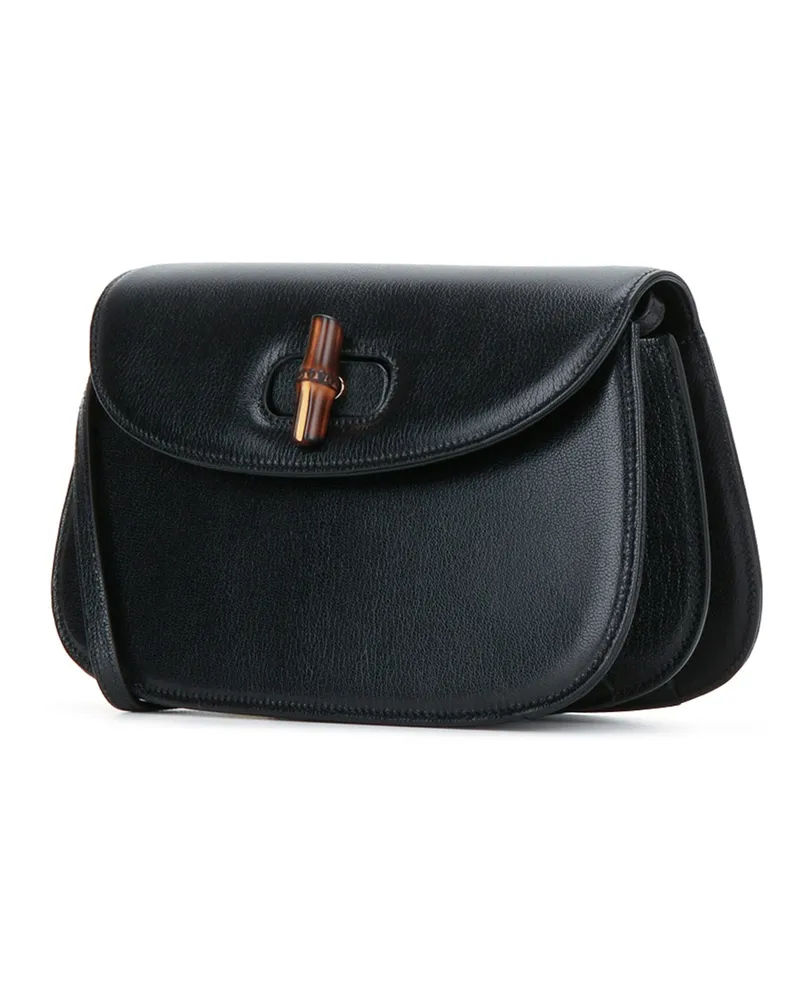 Gucci Women's Hbg Bamboo Shoulder Blackextradark Borse A Mano Bag Black