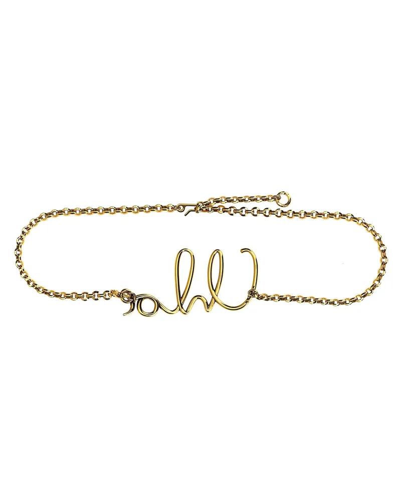 Chloé Logo-Charm Chain Belt — Gold Gold