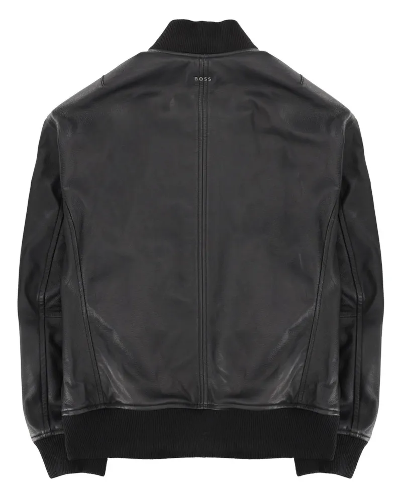 HUGO BOSS Lamb Leather Jacket — Black Black