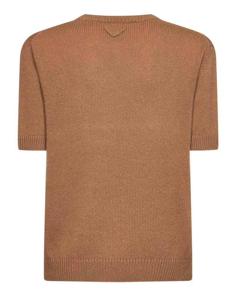 Prada Women's Cashmere Sweater With Scarf, Camel Camel